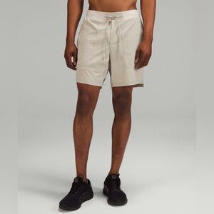 Lululemon Licence to Train Lined Short 7" in Raw Linen